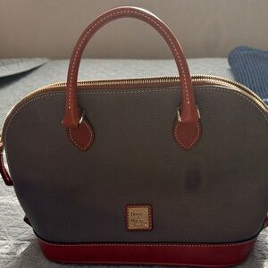 Dooney & Bourke Elephant and Brown Satchel with Red lining